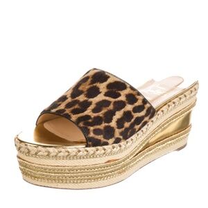 Christian LOUBOUTIN Ponyhair animal print espadrilles size 10/40